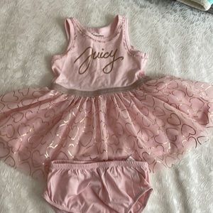 Juicy couture 2 piece dress set toddler girl size 24 months pink